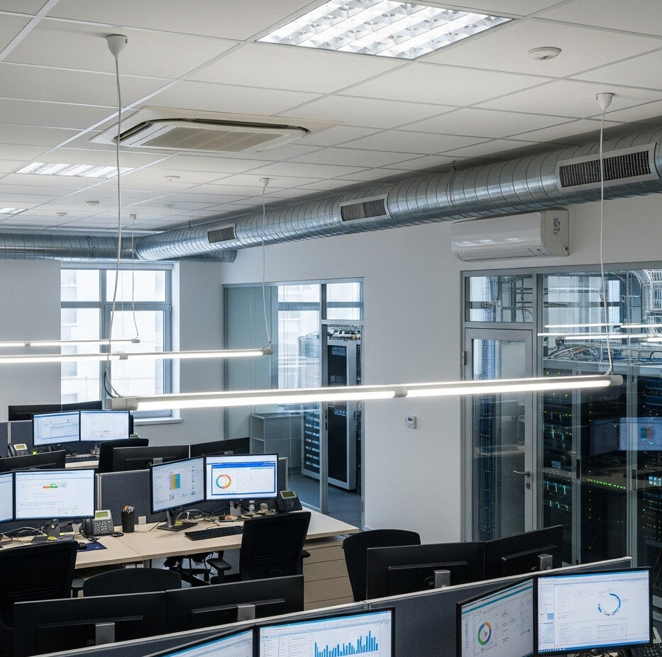 jak oszczędzać energie w firmie produkcyjnej - biurowce HVAC